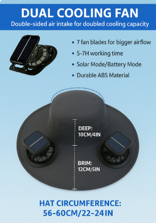 Solar Brim Cooling Hat