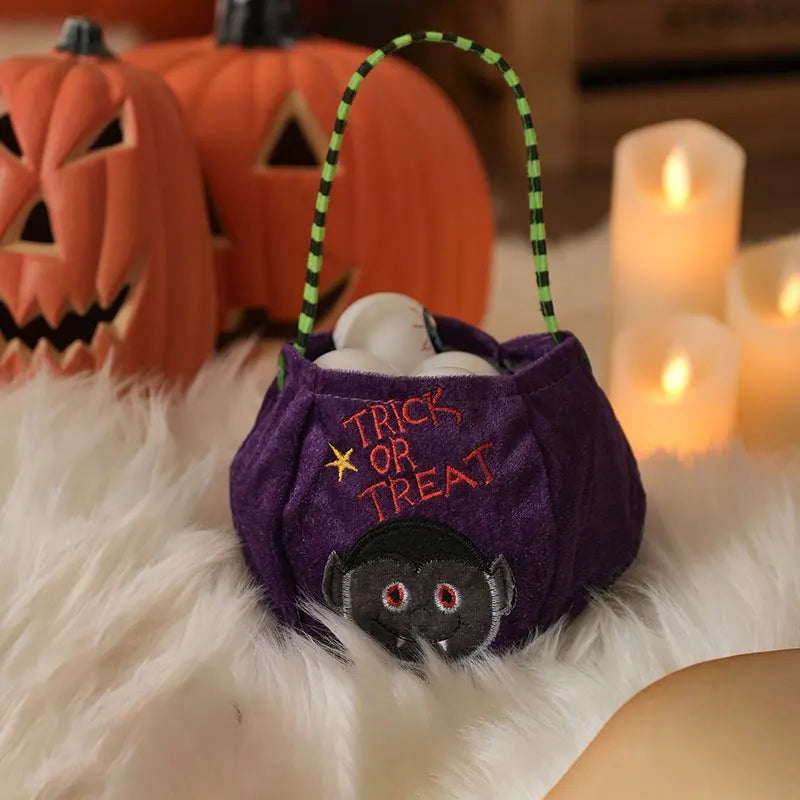 Plush Pumpkin Candy Tote – Reusable Halloween Trick-or-Treat Bag & Fall Accessory