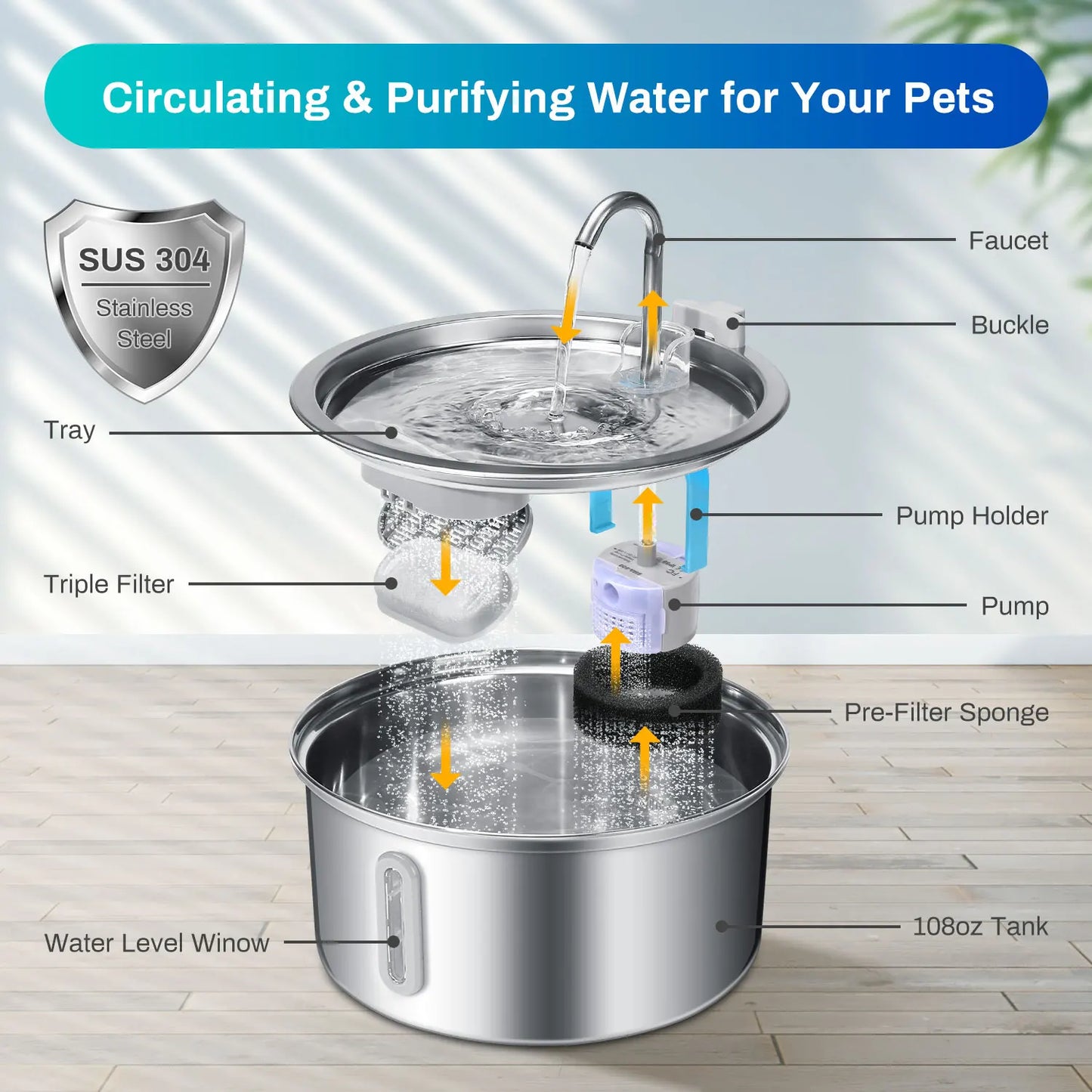 Whispering Cat Water Fountain