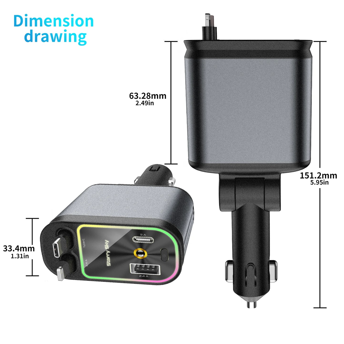 QuickCharge 4-in-1 Car Hub