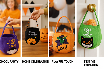 Plush Pumpkin Candy Tote – Reusable Halloween Trick-or-Treat Bag & Fall Accessory