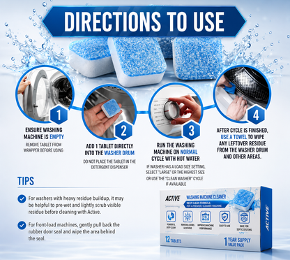 Washing Machine & Dishwasher Cleaner Tablets Bundle