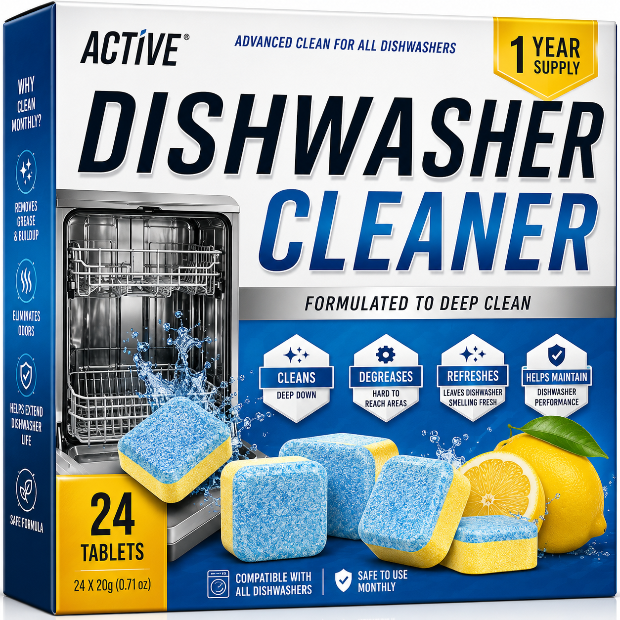 Washing Machine & Dishwasher Cleaner Tablets Bundle