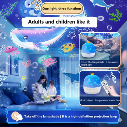 Starry Dream Rotating Night Light- 15 in 1 Kids Galaxy Projector