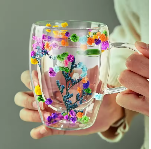 Elegant Double Flower Mug