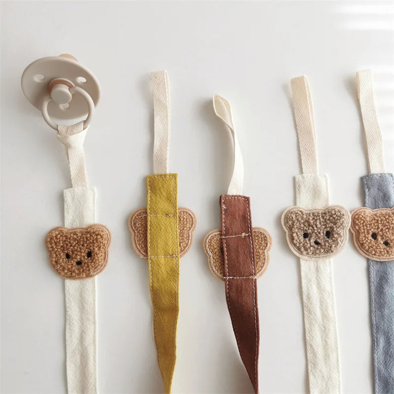 Cute Bear Baby Pacifier Chain Clips Holders