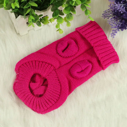 Dog Winter Clothes Knitted Pet Clothes For Small Medium Dogs