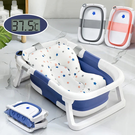 Real-time Temperature Silicone Baby Take A Bath Bathtub Non-Slip Foot Bath