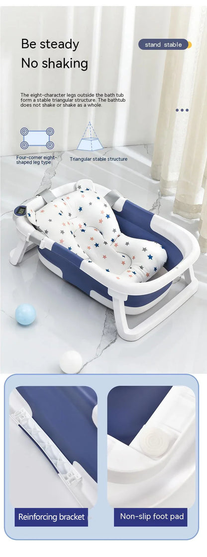 Real-time Temperature Silicone Baby Take A Bath Bathtub Non-Slip Foot Bath