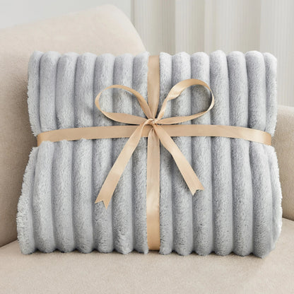 The Cloud-Rib Velvet Fleece Blanket | Ultra-Soft Plush Throw