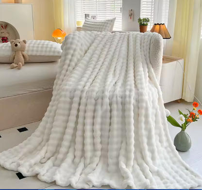 The Cloud-Rib Velvet Fleece Blanket | Ultra-Soft Plush Throw