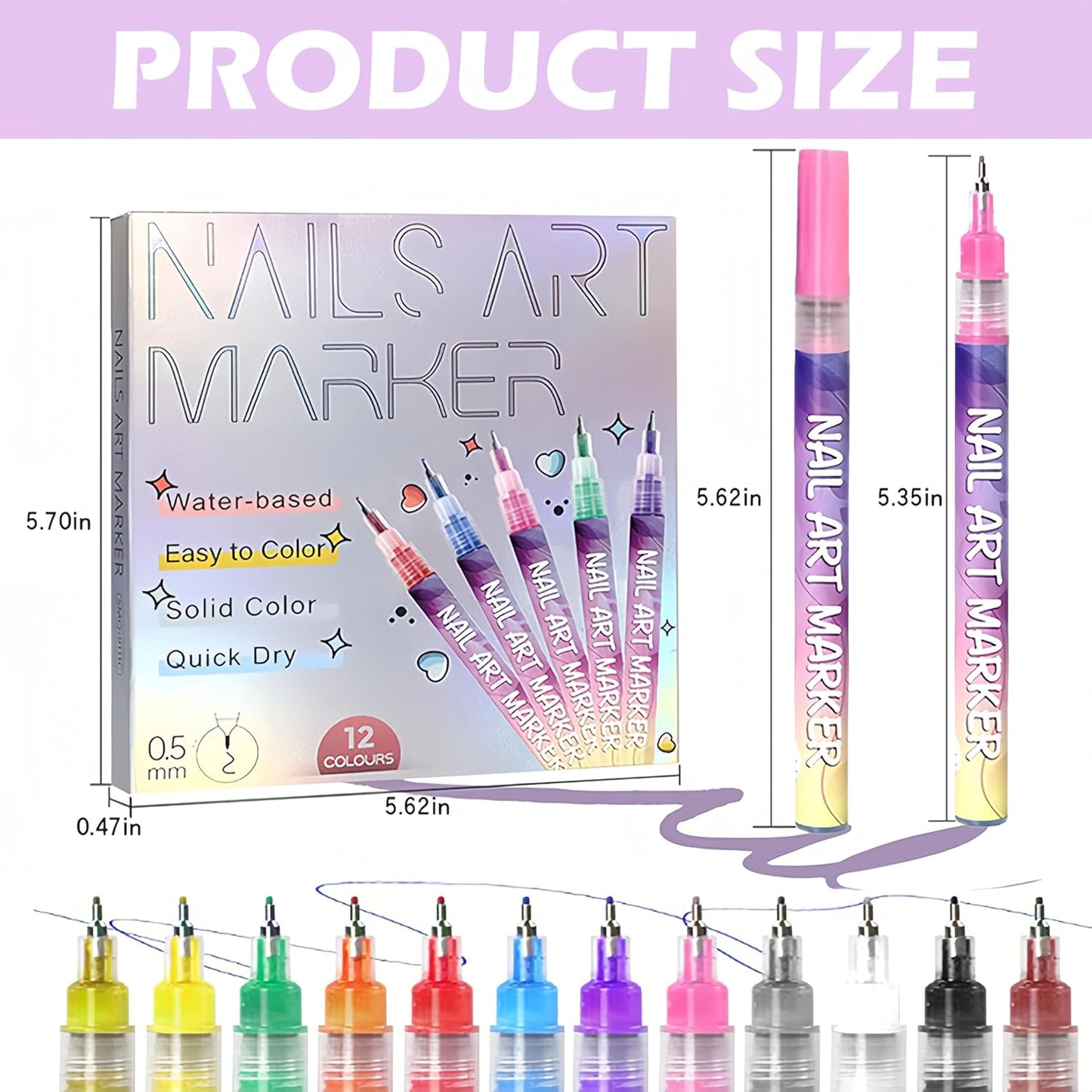Vibrant Nail Art Pens Set