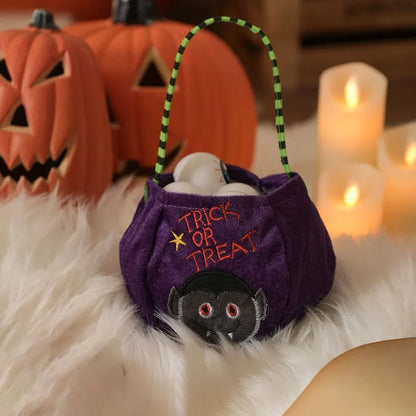 Plush Pumpkin Candy Tote – Reusable Halloween Trick-or-Treat Bag & Fall Accessory