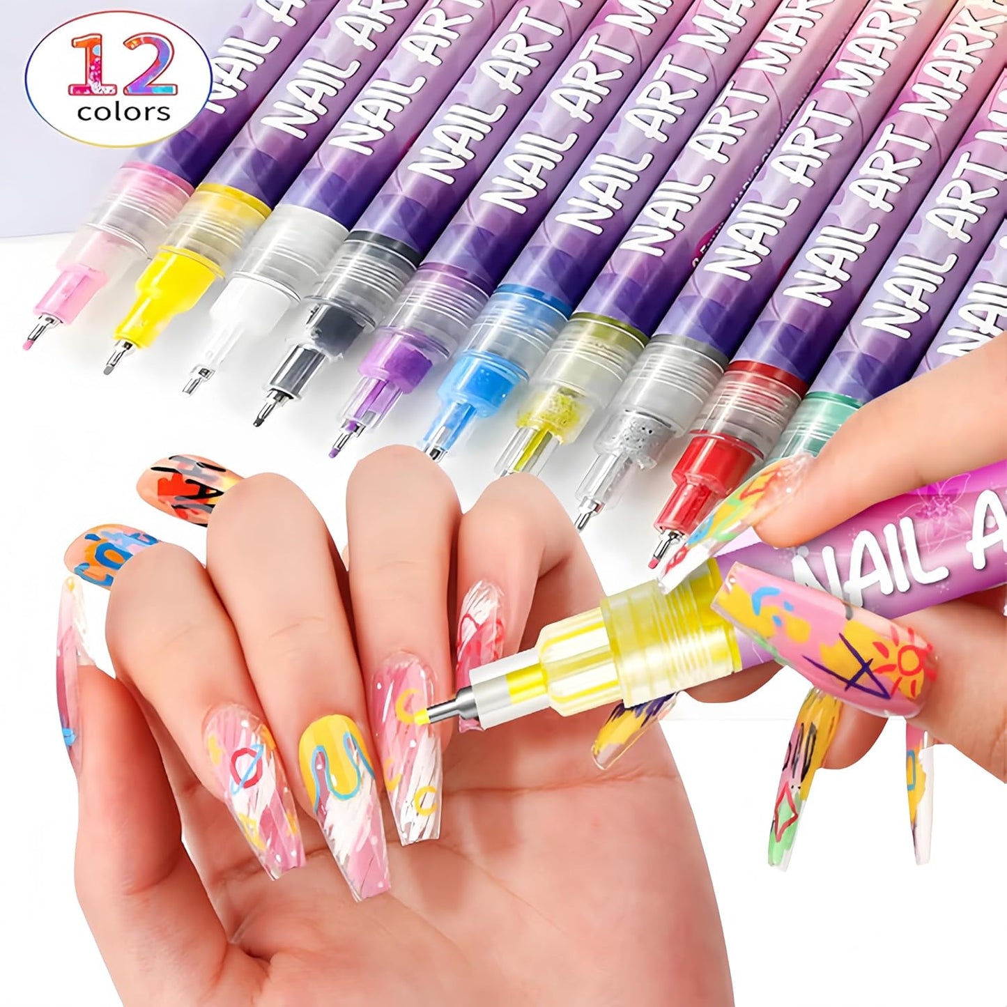 Vibrant Nail Art Pens Set