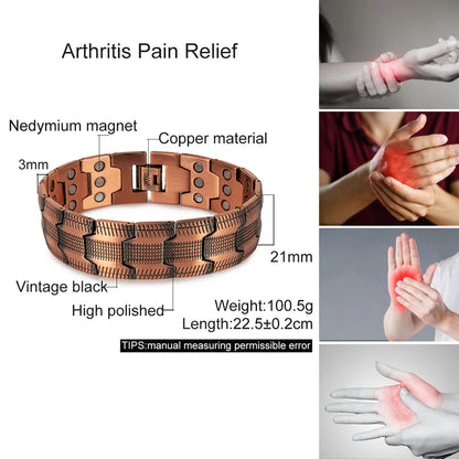 Elegant Copper Wellness Bracelet For Men