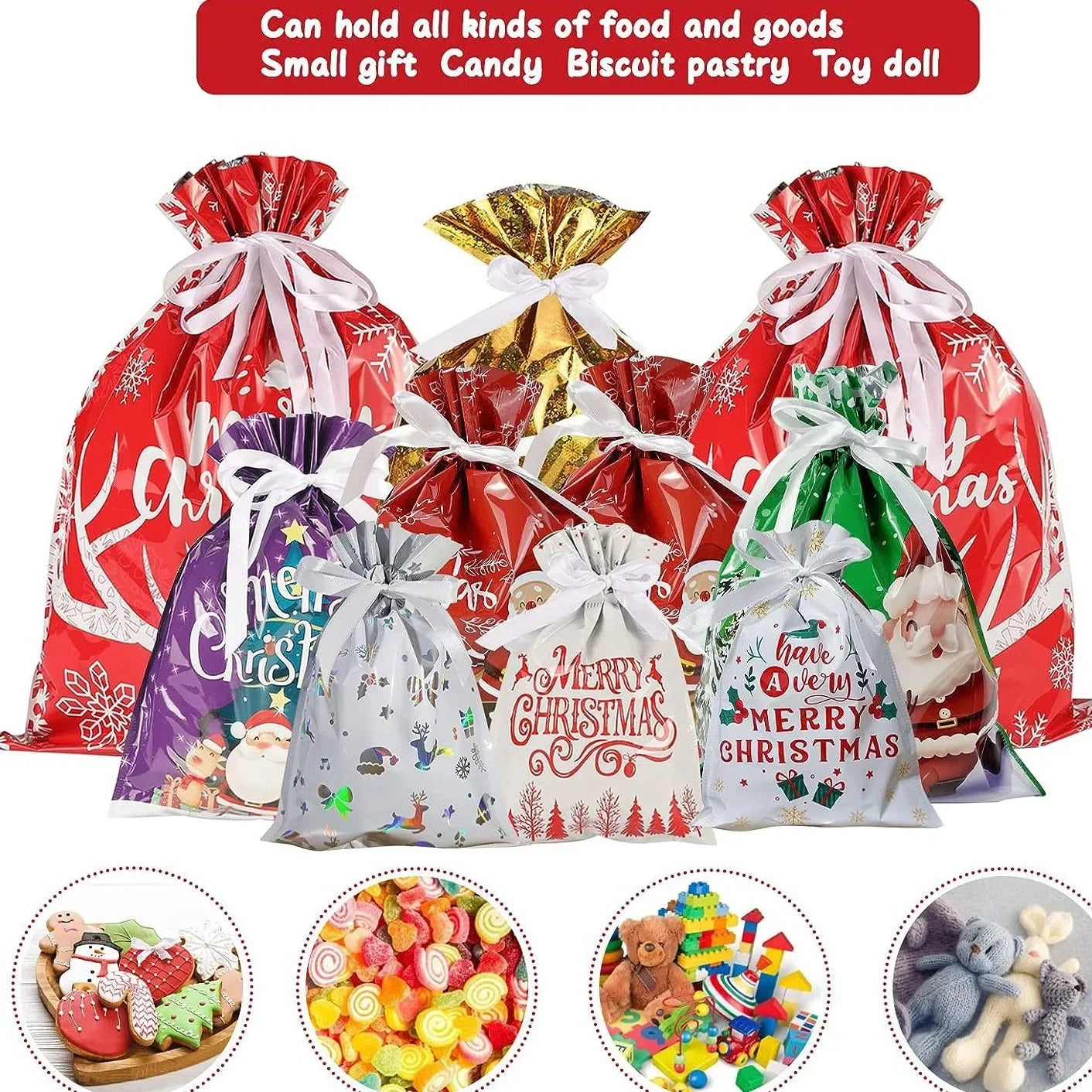 🎁Festive Drawstring Gift Bags