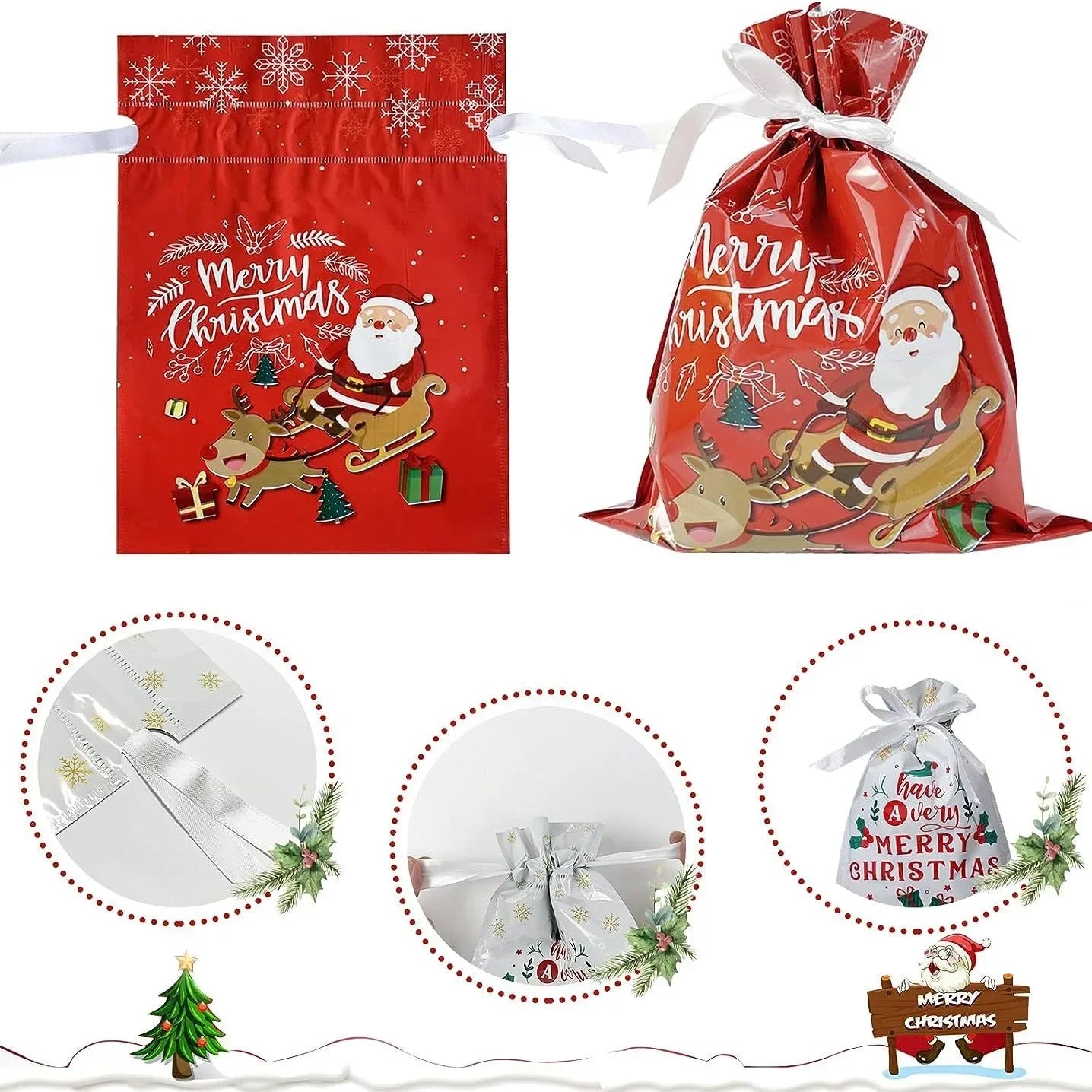 🎁Festive Drawstring Gift Bags