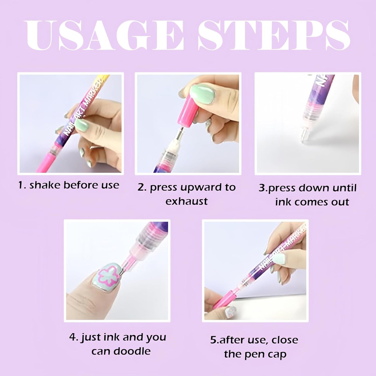 Vibrant Nail Art Pens Set