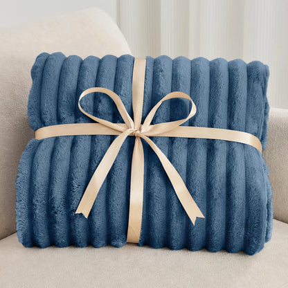 The Cloud-Rib Velvet Fleece Blanket | Ultra-Soft Plush Throw