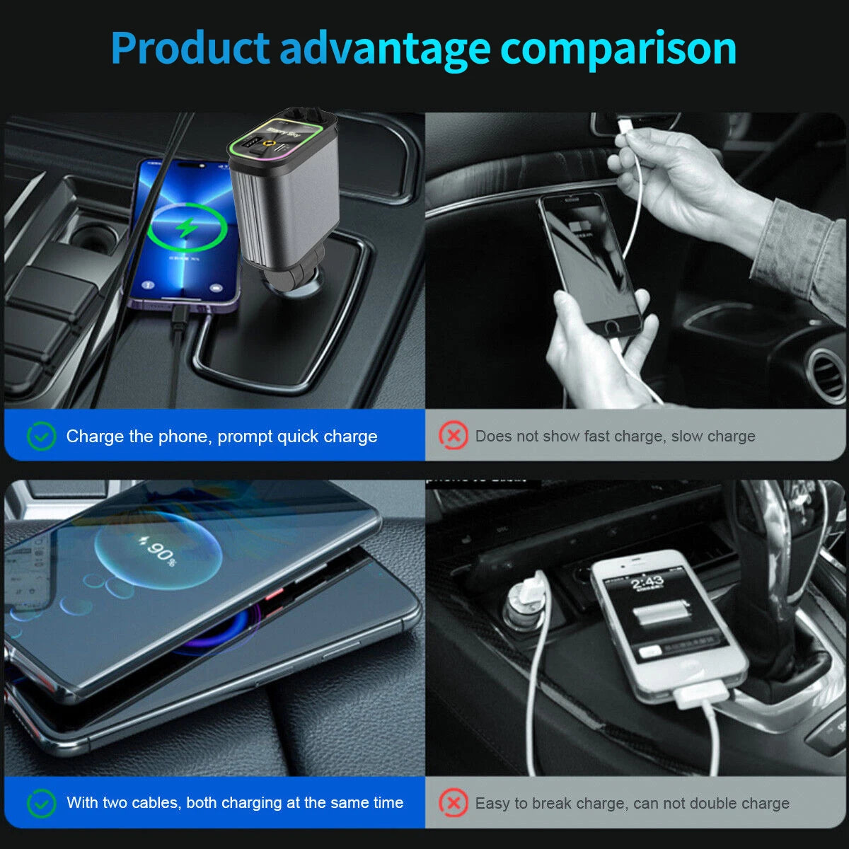 QuickCharge 4-in-1 Car Hub