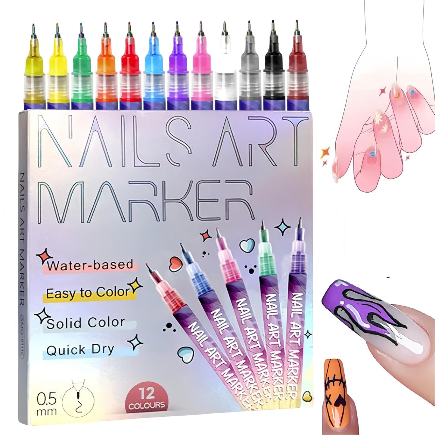 Vibrant Nail Art Pens Set