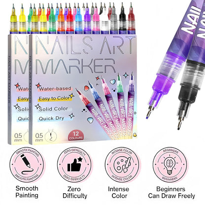 Vibrant Nail Art Pens Set