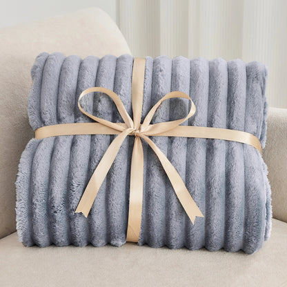 The Cloud-Rib Velvet Fleece Blanket | Ultra-Soft Plush Throw